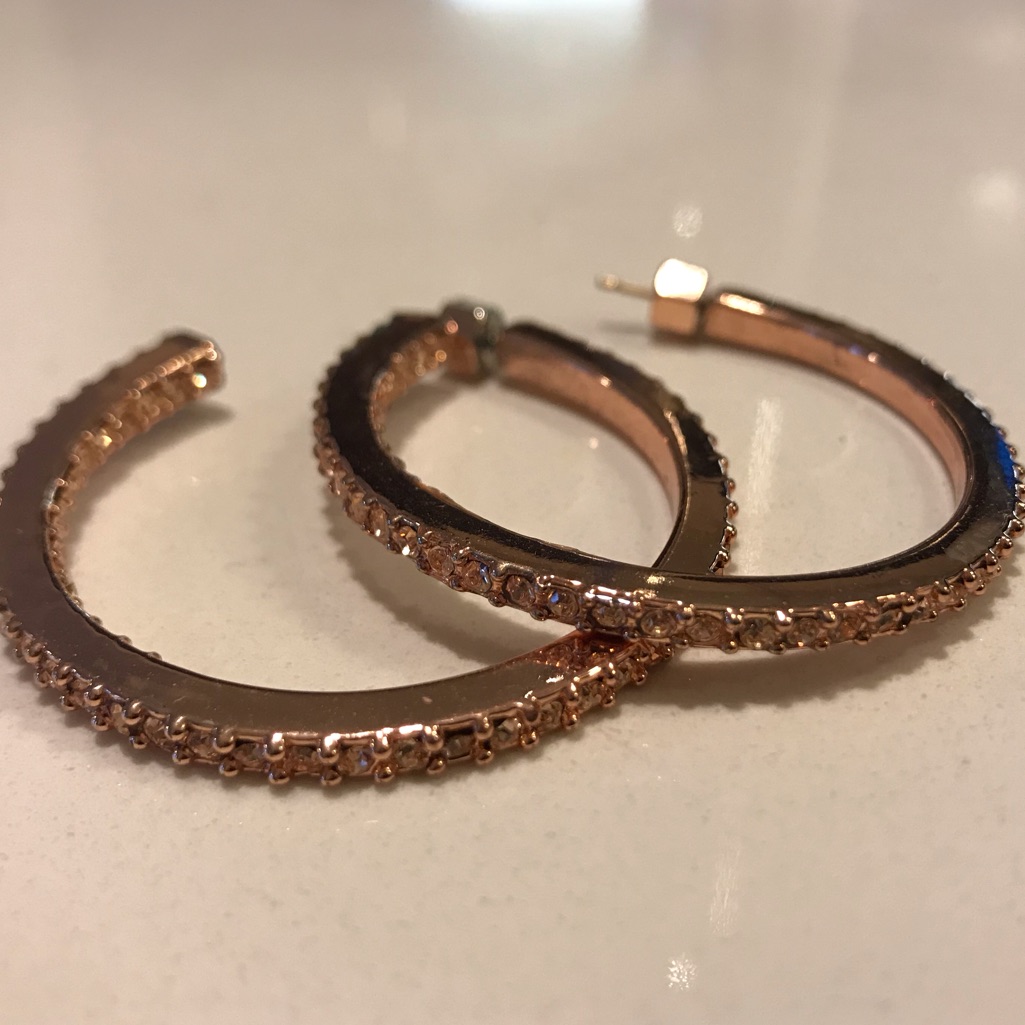 Michael Kors Rose Gold Hoops 55$